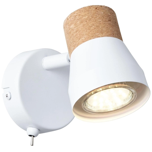 Metalowa lampa ścienna Moka 75711/75 korek biała