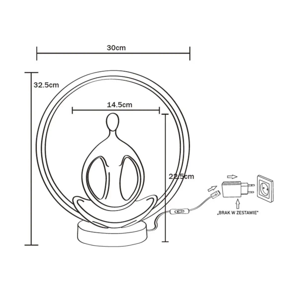 Dekoracyjna stołowa lampa YOGA ED81F134U LED 4W 3000K czarna