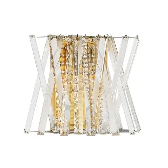 Kinkiet ścienny glamour MELUNTO LE45153 kryształowa do salonu złota