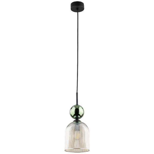 Nowoczesna wisząca lampa Sophia Green 11146 żebrowana zielona