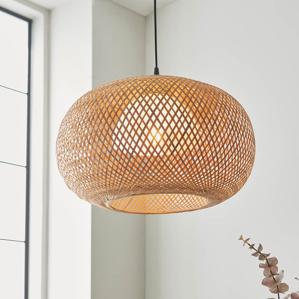 Ratanowa lampa wisząca Bali 101572 boho beżowy czarny