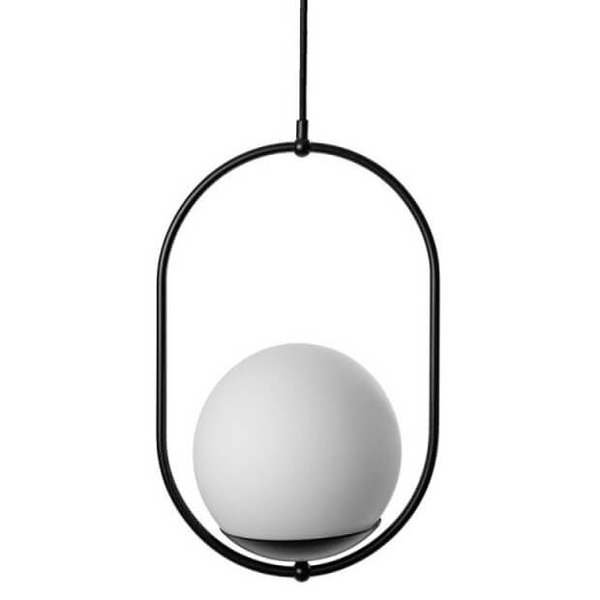 Modernistyczna lampa wisząca Koban KOB122P0 kulista czarna biała
