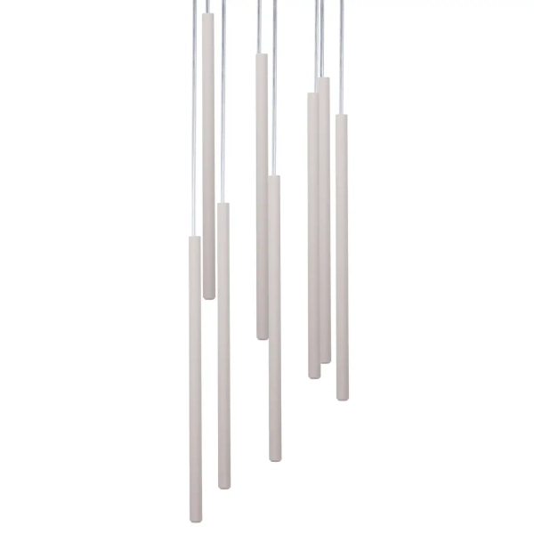 Żyrandol do jadalni Sopel 8 41464 metalowe tubki szara beżowa