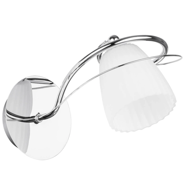 Ścienna lampa do salonu Tipene MW15105-1CR Italux szklana chrom biała