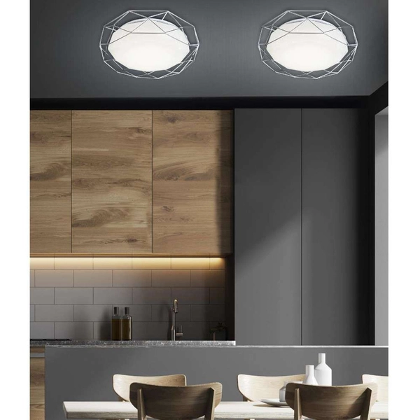 LAMPA sufitowa Sven 98-66244 Candellux metalowa OPRAWA plafon modernistyczny LED 24W 3000K z efektem gwiazd biały czarny