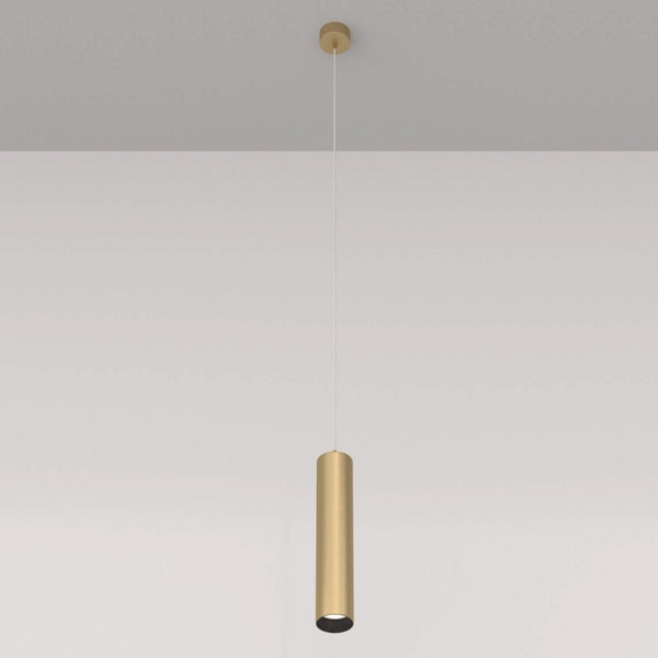 Lampa wisząca Focus P075PL-01MG nad stół tuba złota