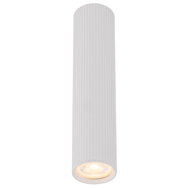 Podłużna lampa sufitowa Tune 10027 tubka do przedpokoju biała