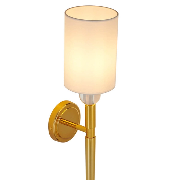 Salonowa lampa na ścianę DAMA ST-8436 GB-CE z abażurem złoty biały
