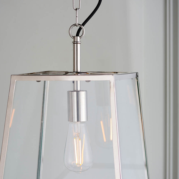 Wisząca lampa szklana Hurst 76225 na łańcuchu nad stół szara
