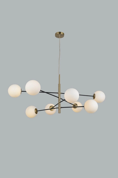 Molekularna lampa wisząca Oviedo nad łóżko złota biała