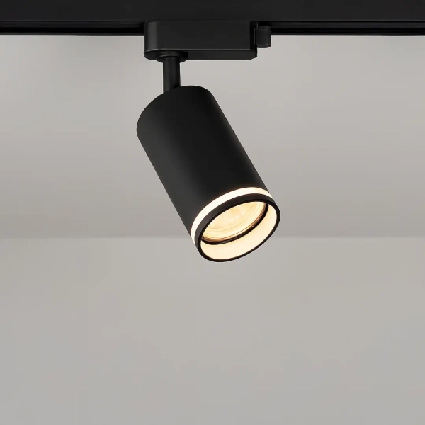 Jednofazowa lampa szynowa Pipe Ring Track ML2065 tubka cylinder czarny