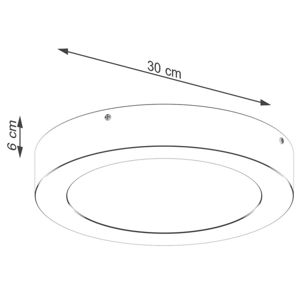 Okrągła lampa sufitowa Onyx SL.1242 Sollux LED 23W 3000K do kuchni czarny