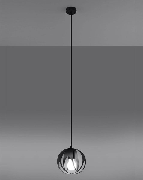 Salonowa lampa wisząca SL.1087 metalowa kula druciana czarna