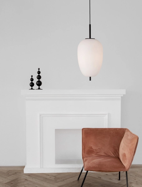 Czarna lampa wisząca Marc LE42720 szklana kula ball do pokoju loftowa