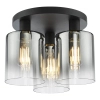 Industrialna sufitowa lampa Savannah SAV5322 szklane tubki czarne