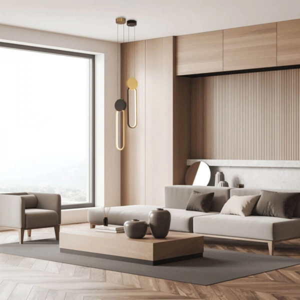 Owalna lampa wisząca 23100 LED 13W 3000K ściemnialna czarny złoty