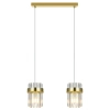 Metalowa lampa wisząca Vetro LP-2910/2L GD kryształowa nad wyspę złota