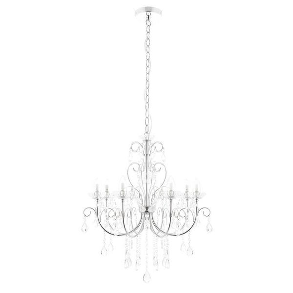 Kryształowy żyrandol Tabitha 72561 IP44 krople chrom przezroczysty