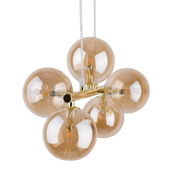 Salonowa lampa wisząca ESTERA 4549 TK Lighting kule bursztynowe złote