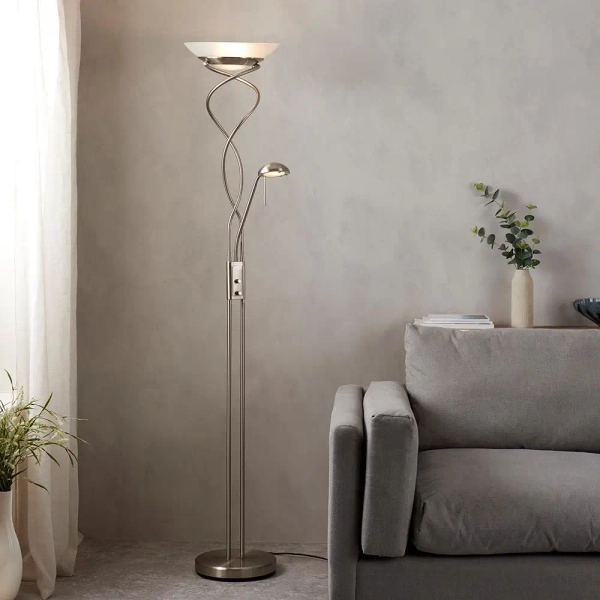 Podłogowa lampa do czytania Monaco MONACO-S.C. regulowana chrom