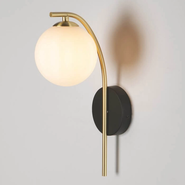 Przyścienny kinkiet kulisty CHAO LE44270 na przedpokój czarny złoty biały