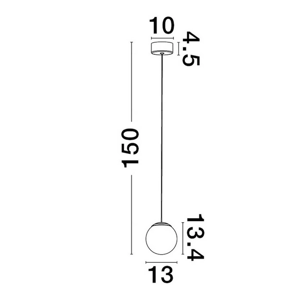 Kulista lampa wisząca Abala LE43311 LED 8W 3000K szklana biała czarna