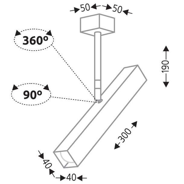 LAMPA sufitowa MITSUMA 7883 Shilo regulowana OPRAWA industrialna metalowa biała