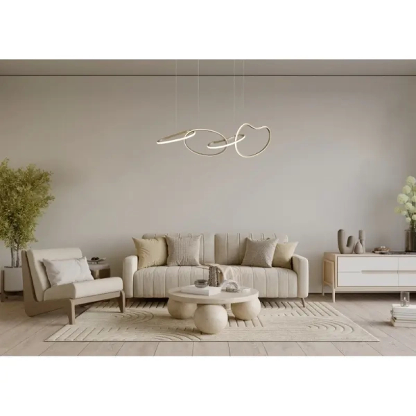 Wisząca lampa metalowa Fonte PND-22412-S4-GD LED 60W 3000-6000K złota