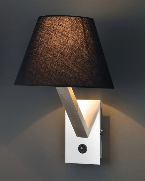 Abażurowy kinkiet ORLANDO 5103W/BLNM Maxlight satyna metal czarny