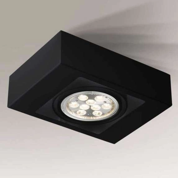 Spot LAMPA sufitowa KOGA 1152 Shilo natynkowa OPRAWA prostokątna metalowa do łazienki czarna