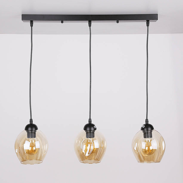 Potrójna lampa wisząca Aspa 33-00606 Candellux czarna brązowa