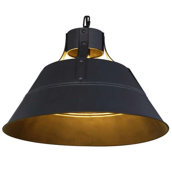 Industrialna LAMPA wisząca GÜNTHER 15366S Globo retro OPRAWA metalowy ZWIS loftowy czarny