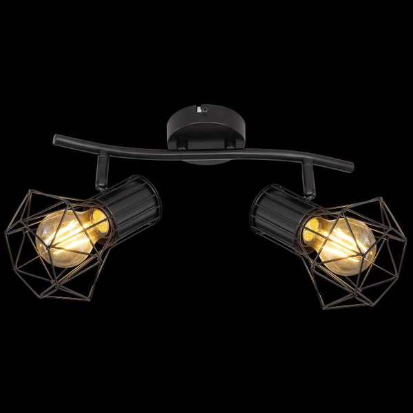 Industrialna LAMPA sufitowa PRISKA 54017-2 Globo metalowa OPRAWA plafon druciane klatki regulowane czarne