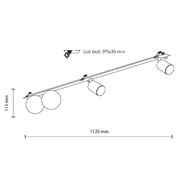 Minimalistyczna lampa sufitowa Vox 10929 mleczne kule tubki czarny