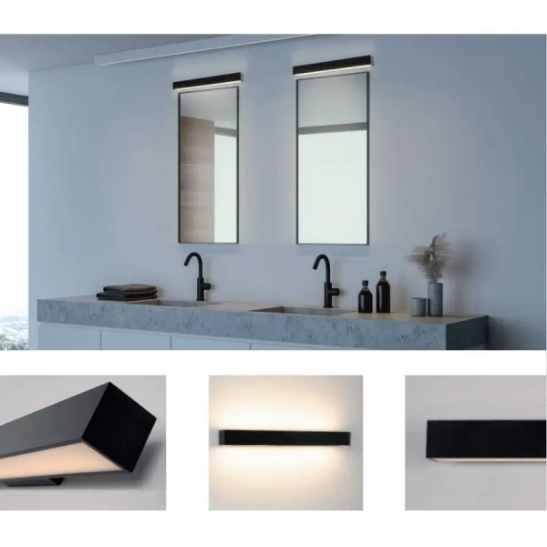 Ledowy kinkiet nad lustro 22088 LED 15W 3000K łazienkowy IP44 czarny