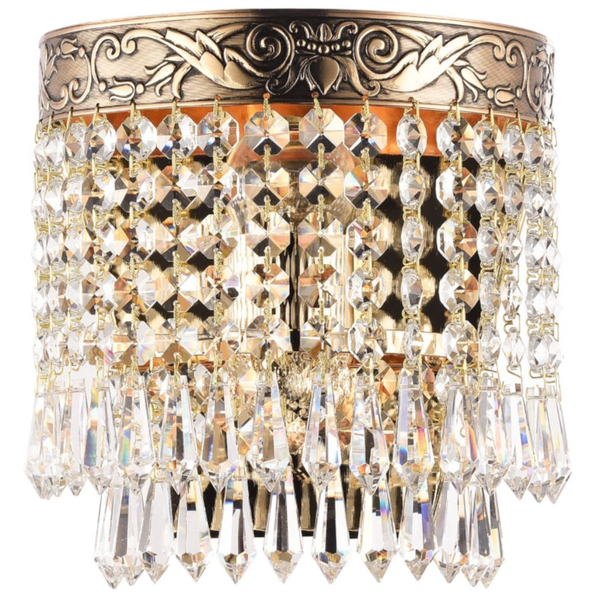 Lampa ścienna kryształowa Palace DIA890-WL-01-G crystal mosiądz