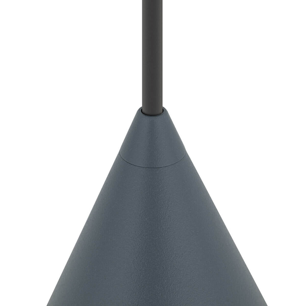 Wisząca lampa stożkowa do salonu ZENITH 11493 szary błękit