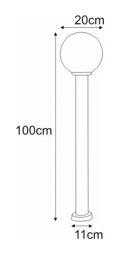 Ogrodowa lampa stojąca Ana K-LP270-1000 Kaja szklana kula chrom