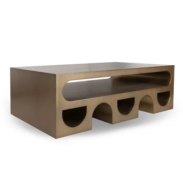 Złota ława VECTOR MM001501100387 drewniana nowoczesna 130x80cm