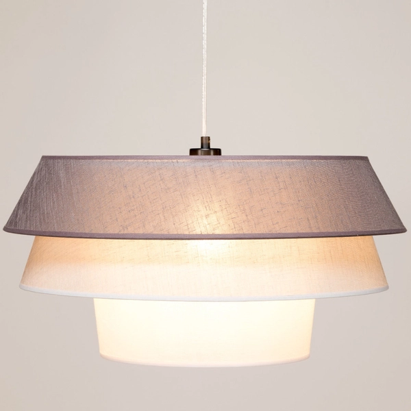 Wisząca lampa loft AMAR 160960104 abażurowa zwis okrągły czarny szary