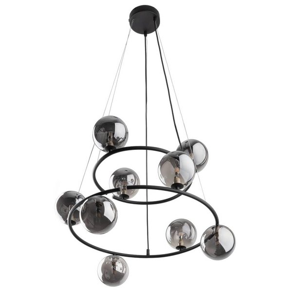 Pierścieniowa lampa wisząca Anabelle 6845 kulki do jadalni grafitowa czarna