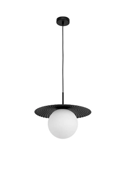 Loftowa lampa wisząca Salto szklana kula dysk złoty biały