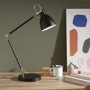 Stołowa LAMPA loftowa HOUSE 107739 Markslojd metalowa LAMPKA biurkowa stojąca cyna czarna