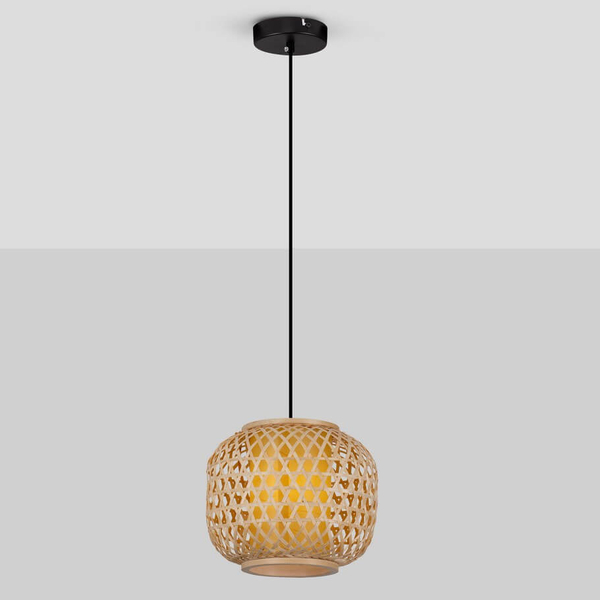 Pleciona wisząca lampa REQUENA LE44862 do jadalni naturalna