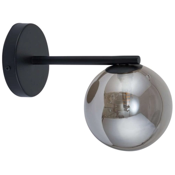 Kinkiet LAMPA ścienna ROMA 32087 Sigma metalowa OPRAWA szklana kula ball czarna szara