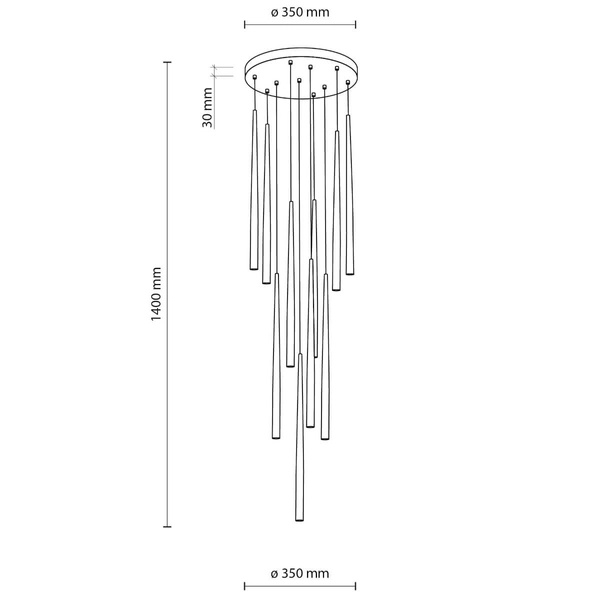 Kaskadowa lampa zwisająca Piano 10110 sople do salonu brązowa
