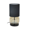 Lampka stołowa Dorme TB-63748-BL-AMB Italux tkanina szkło czarny bursztynowy