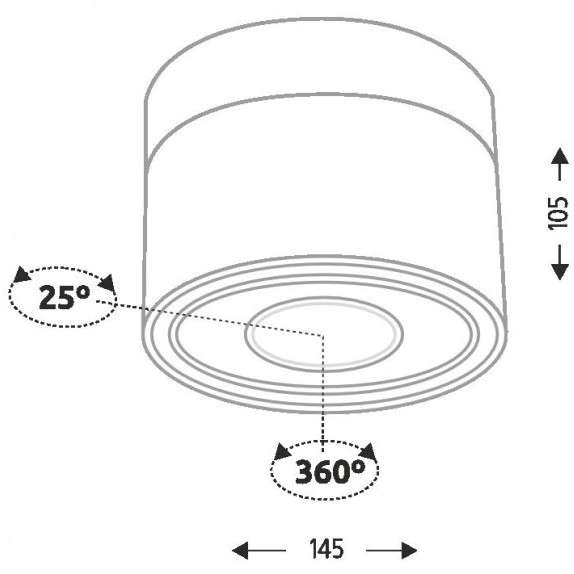 Okrągły spot sufitowy HIMI IL 1233 Shilo metalowy LED 10W 3000-4000K czarny