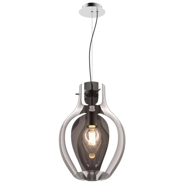 Lampa wisząca łezka BRESSO P19066A-D28 loftowa szklana chrom lustrzana