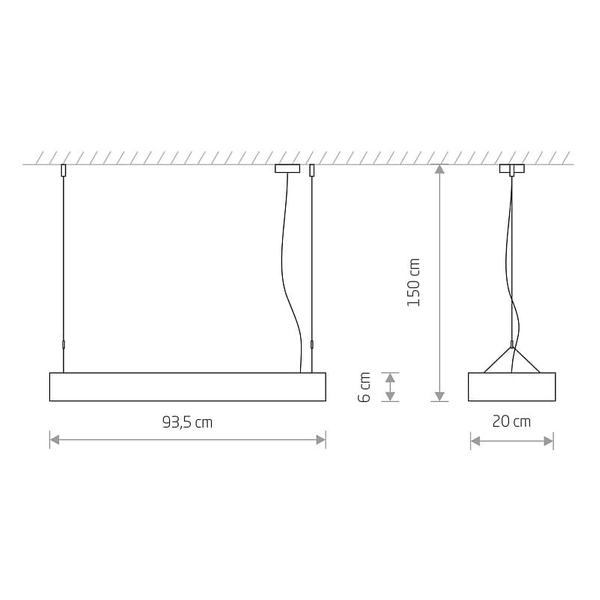 Jadalniana wisząca lampa Soft 7532 Nowodvorski prostokątna grafitowa